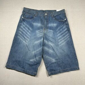 Miskeen Shorts Mens 40 Denim Jorts Baggy Hip Hop‎ Skater Studded Long 16" Inseam